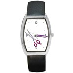 Scissors and Comb-Purple Barrel Style Metal Watch