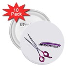 Scissors and Comb-Purple 2.25  Button (10 pack)