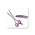 Scissors and Comb-Purple Magnet (Square)