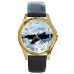 U-2 Dragon Lady Round Gold Metal Watch