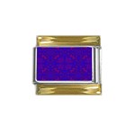 Purple Pilick2 Gold Trim Italian Charm (9mm)