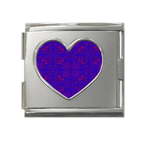Purple Pilick2 Mega Link Heart Italian Charm (18mm) from ArtsNow.com Front