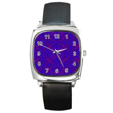 Purple Pilick2 Square Metal Watch from ArtsNow.com Front