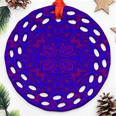 Purple Pilick2 Round Filigree Ornament (Two Sides) from ArtsNow.com Back