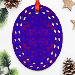 Purple Pilick2 Oval Filigree Ornament (Two Sides) from ArtsNow.com Back