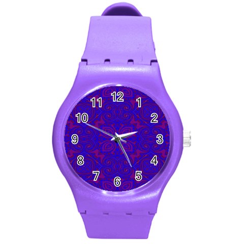 Purple Pilick2 Round Plastic Sport Watch (M) from ArtsNow.com Front