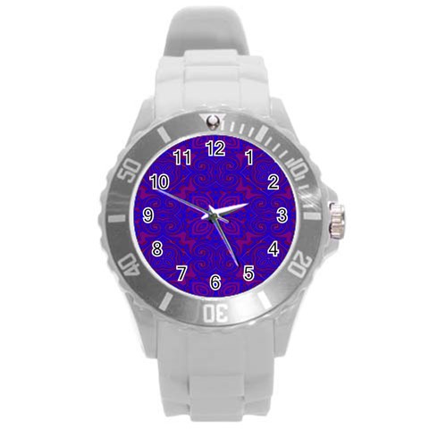 Purple Pilick2 Round Plastic Sport Watch (L) from ArtsNow.com Front