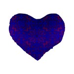 Purple Pilick2 Standard 16  Premium Flano Heart Shape Cushion 