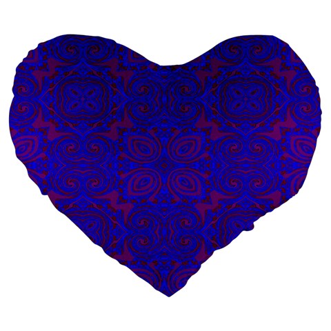 Purple Pilick2 Large 19  Premium Flano Heart Shape Cushion from ArtsNow.com Front