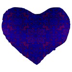 Purple Pilick2 Large 19  Premium Flano Heart Shape Cushion