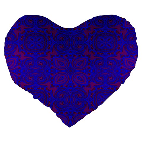 Purple Pilick2 Large 19  Premium Flano Heart Shape Cushion from ArtsNow.com Back