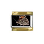 Bulgaria Butterfly Gold Trim Italian Charm (9mm)