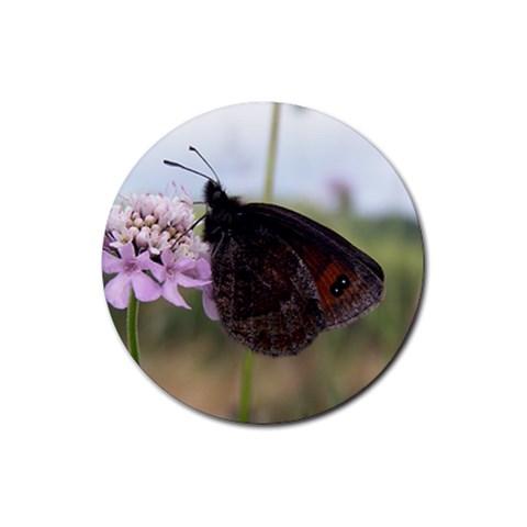 Erebia Pronoe Rila (Bulgaria Butterfly) Rubber Coaster (Round) from ArtsNow.com Front