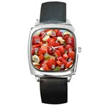 Fruit Cocktail Square Metal Watch