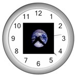 Earth from Space Wall Clock (Silver)