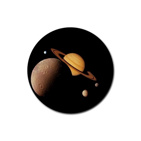 Saturn Enceladus Rubber Round Coaster (4 pack) from ArtsNow.com Front