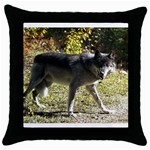 Wolf Teething Throw Pillow Case (Black)