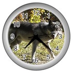 Wolf Teething Wall Clock (Silver)
