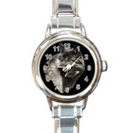 Wolf Head  Round Italian Charm Watch