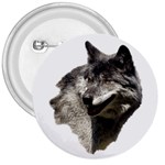 Wolf Head  3  Button