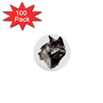 Wolf Head  1  Mini Button (100 pack) 