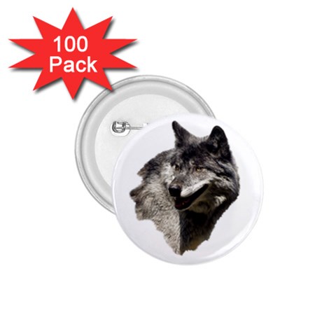 Wolf Head  1.75  Button (100 pack)  from ArtsNow.com Front