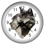 Wolf Head  Wall Clock (Silver)