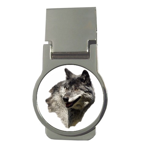 Wolf Head  Money Clip (Round) from ArtsNow.com Front