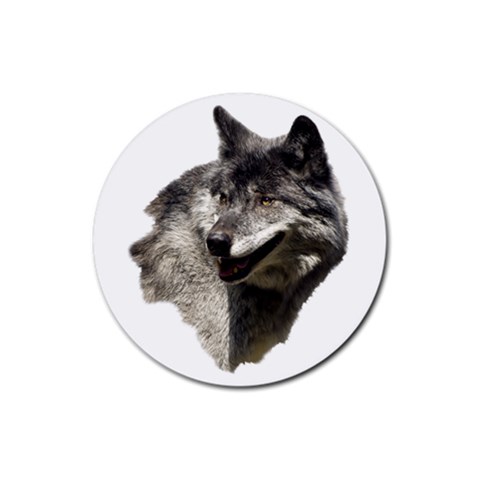 Wolf Head  Rubber Coaster (Round) from ArtsNow.com Front