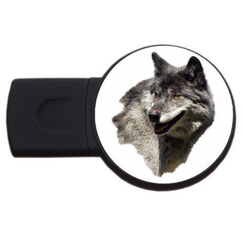 Wolf Head  USB Flash Drive Round (2 GB) from ArtsNow.com Front