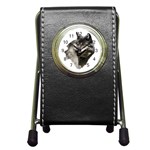 Wolf Head  Pen Holder Desk Clock