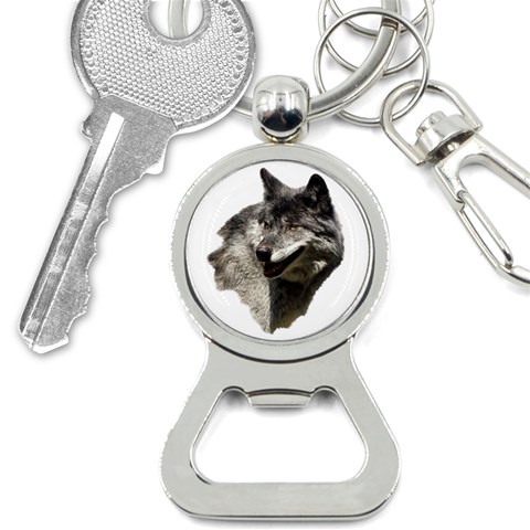 Wolf Head  Bottle Opener Key Chain from ArtsNow.com Front