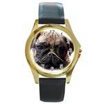 PUG Round Gold Metal Watch