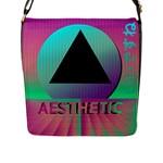Vaporwave Aesthetic Flap Closure Messenger Bag (L)