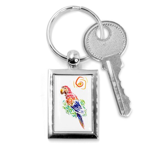 Scarlet Macaw Key Chain (Rectangle) from ArtsNow.com Front