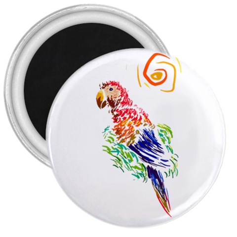 Scarlet Macaw 3  Magnet from ArtsNow.com Front