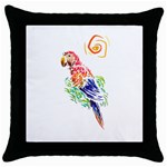 Scarlet Macaw Throw Pillow Case (Black)