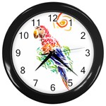 Scarlet Macaw Wall Clock (Black)