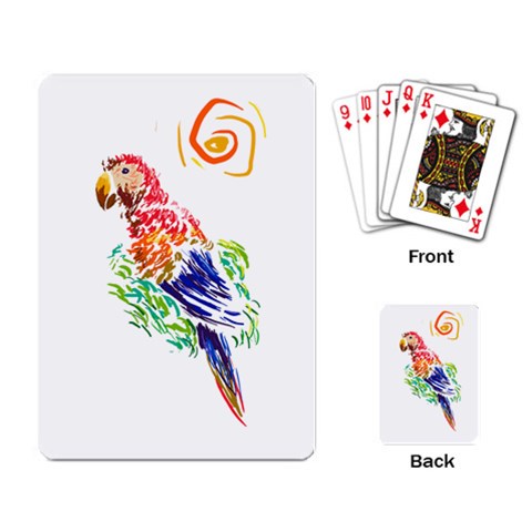 Scarlet Macaw Playing Cards Single Design from ArtsNow.com Back