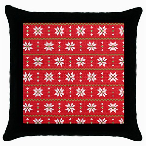 xmas0024 Throw Pillow Case (Black) from ArtsNow.com Front