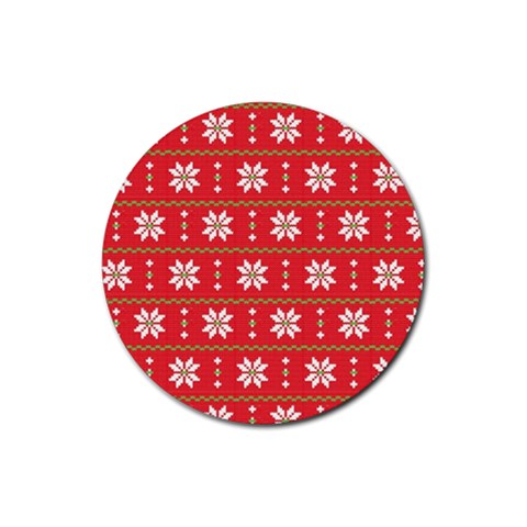 xmas0024 Rubber Round Coaster (4 pack) from ArtsNow.com Front