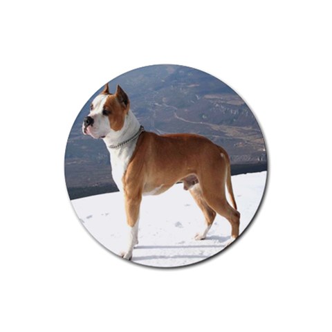 American Staffordshire Rubber Round Coaster (4 pack) from ArtsNow.com Front