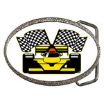 Yellow Racecar Belt Buckle