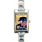 Save Your Eyes Rectangular Italian Charm Watch