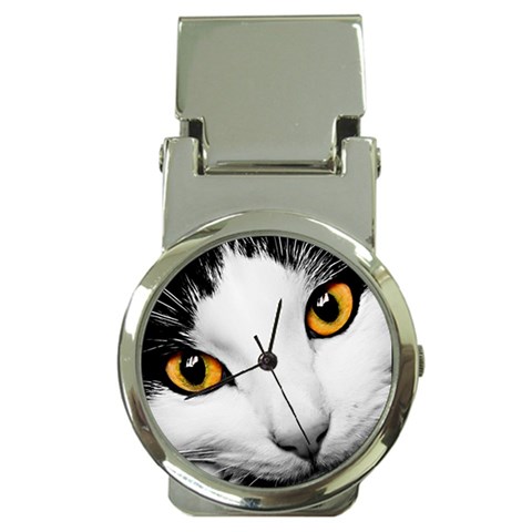 cat yellow eyes Money Clip Watch from ArtsNow.com Front