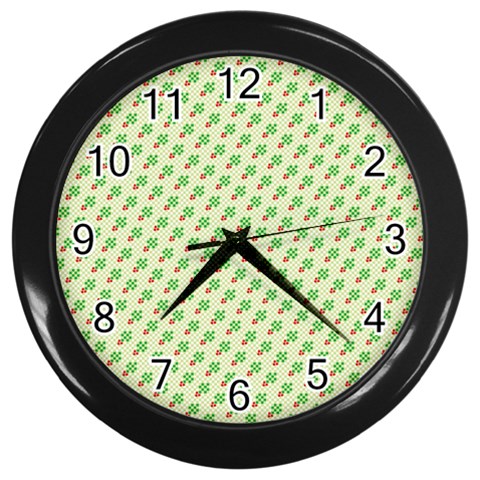 xmas0016 Wall Clock (Black) from ArtsNow.com Front