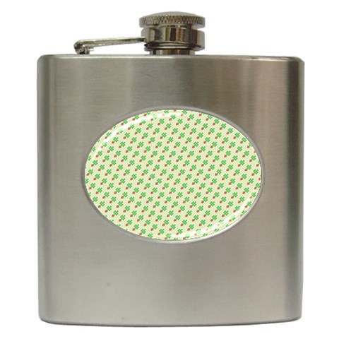 xmas0016 Hip Flask (6 oz) from ArtsNow.com Front