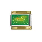 sxmas01 Gold Trim Italian Charm (9mm)