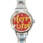 sxmas02 Round Italian Charm Watch