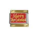 sxmas02 Gold Trim Italian Charm (9mm)